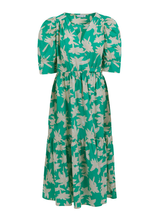 Wrap Dress with Wide Cuff - Wild Flower Print