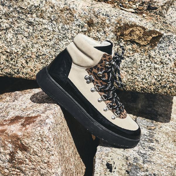 woden iris boot - mix leopard