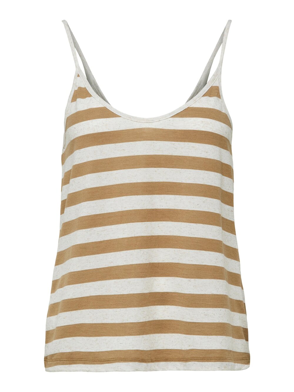 V-NECK STRIPE STRAP TOP - Kelp