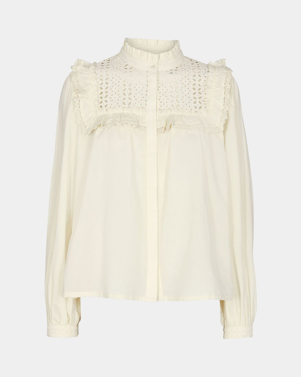 Antique White Embroidery Anglaise Blouse