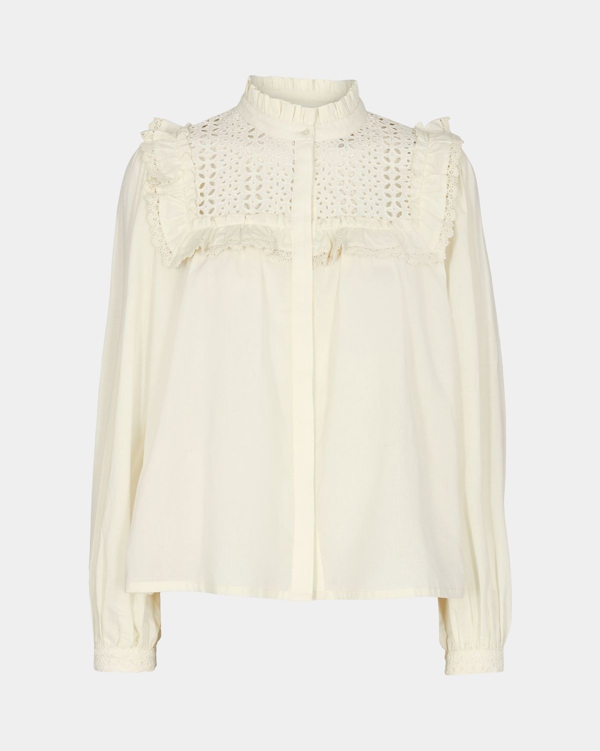 Antique White Embroidery Anglaise Blouse