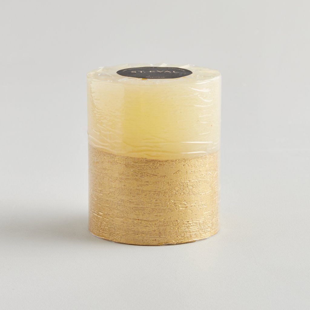Insipiritus Scented Half Gold Dipped Pillar Candle