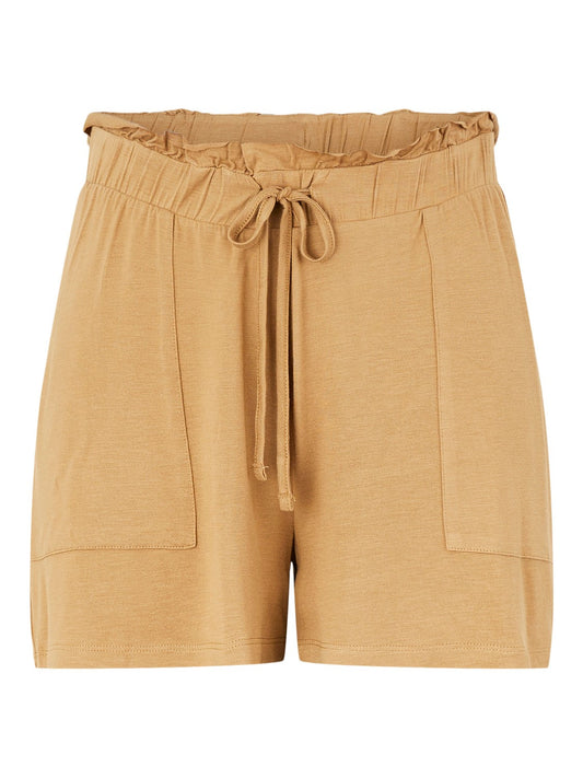 Pcneora High Waisted Frill Shorts - Tigers Eye