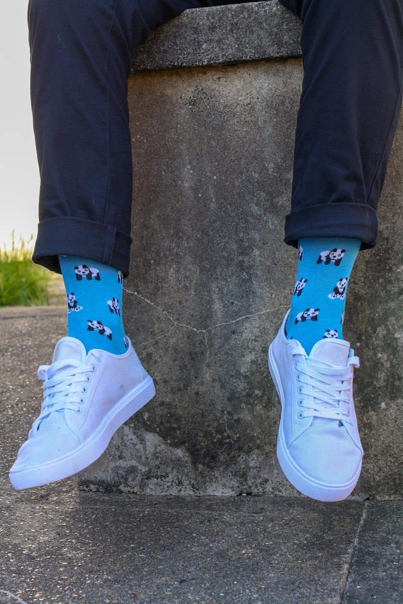 Blue Panda Bamboo Socks