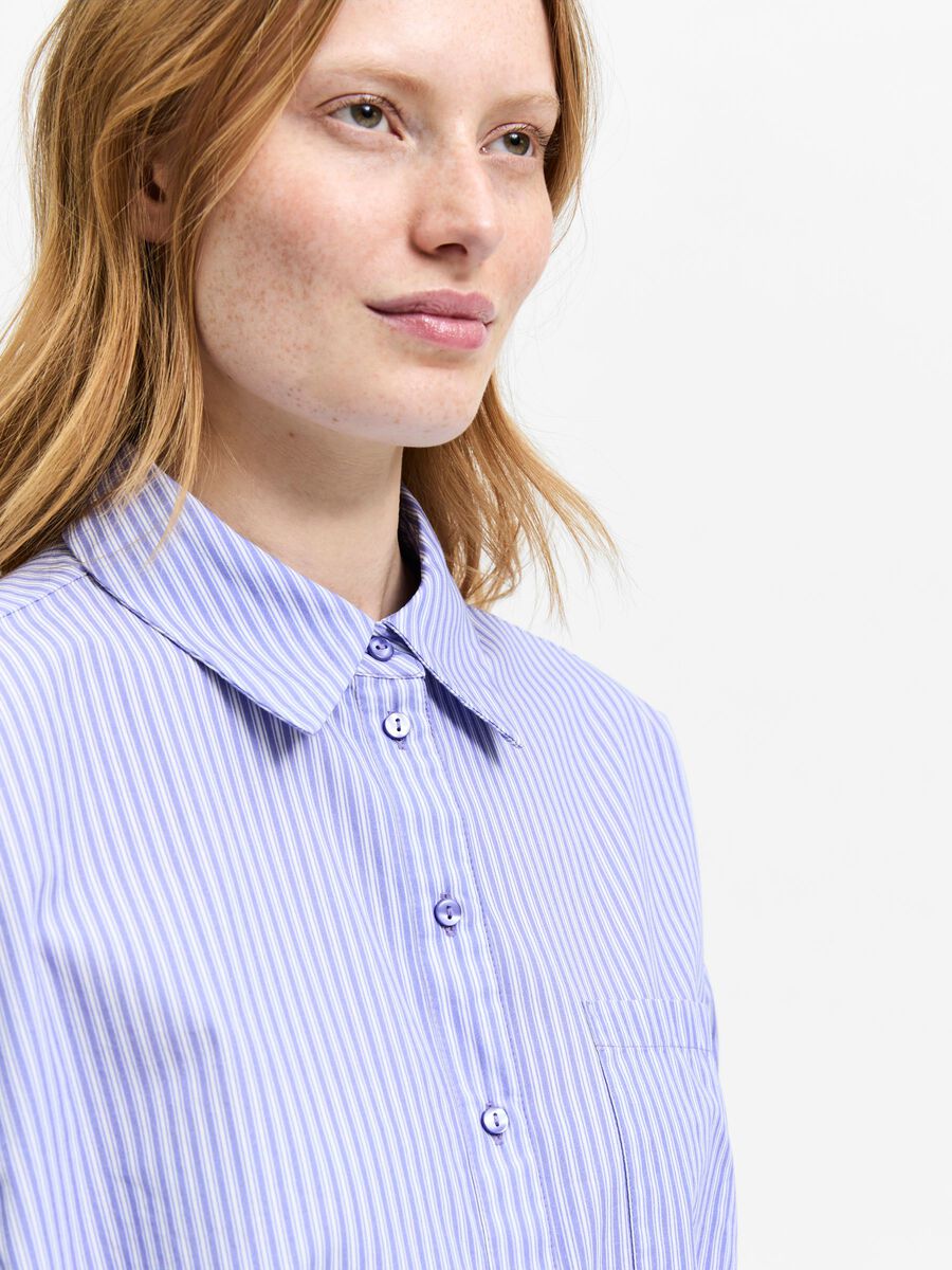 Cropped Stripe Shirt - Jacaranda