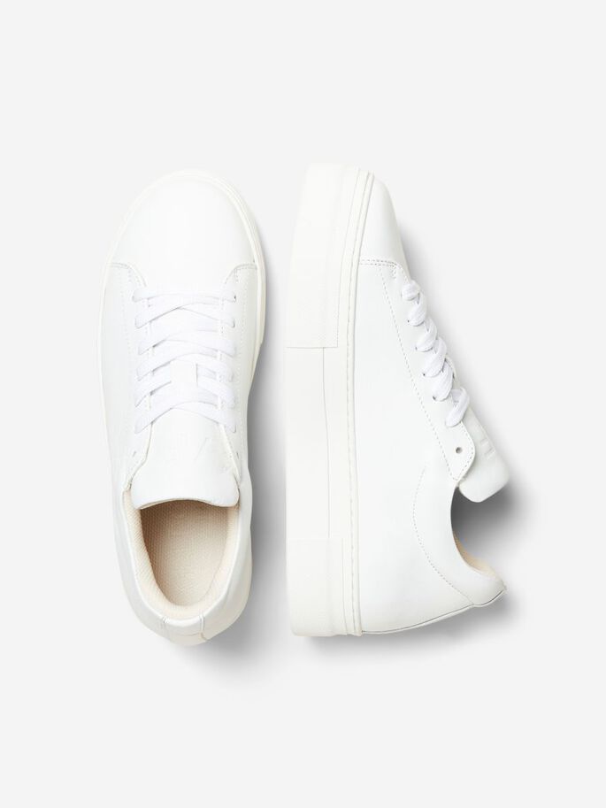 WHITE LEATHER TRAINERS