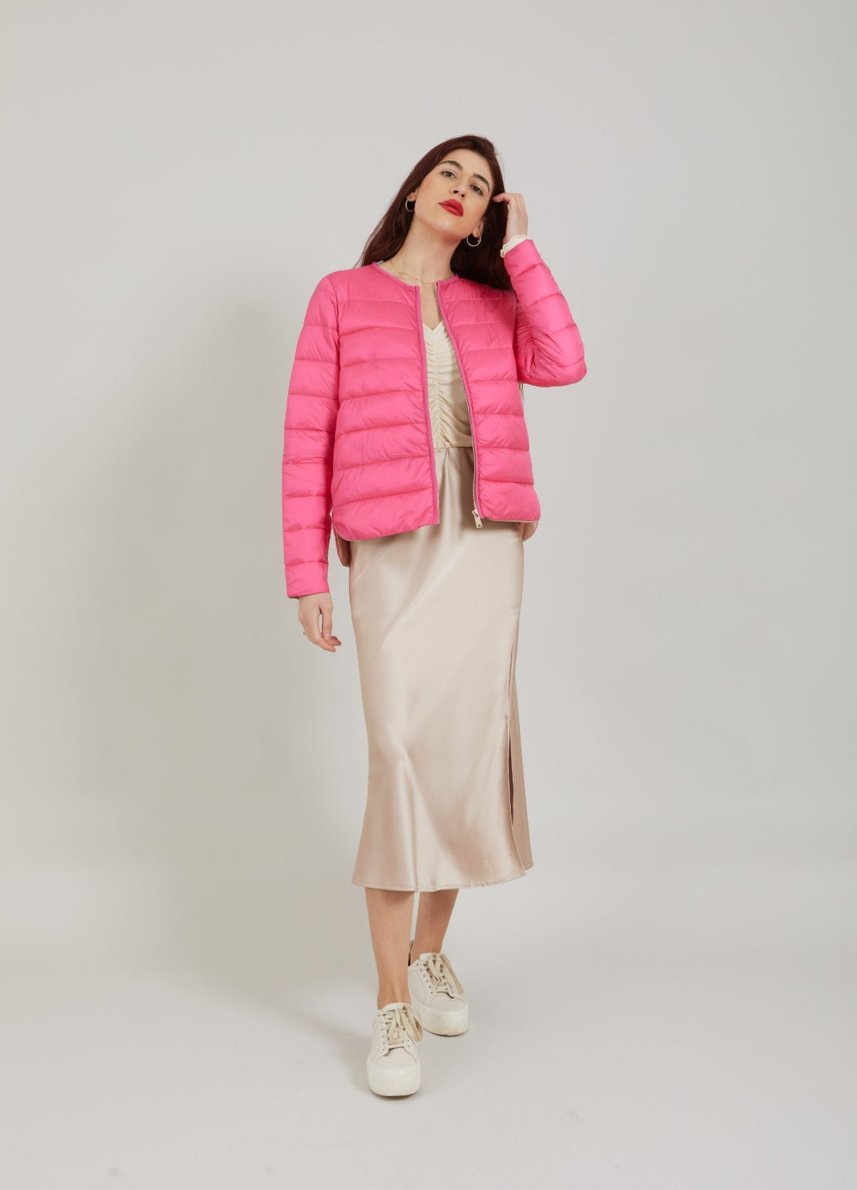 CC Emma Quilted Jacket - Two choices of colours, Pink and Sand
