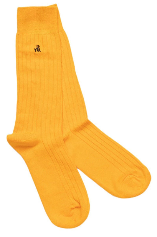 Bumblebee Yellow Ribbed Bamboo Socks