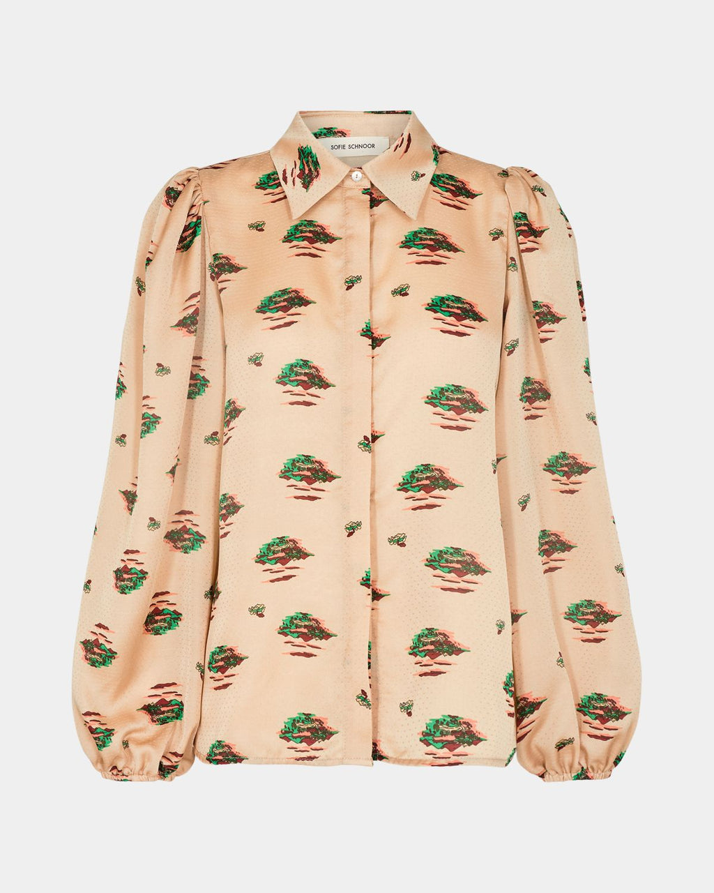 Beige Silk Pattern Blouse