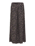 FLORAL WIDE LEG TROUSERS - Black