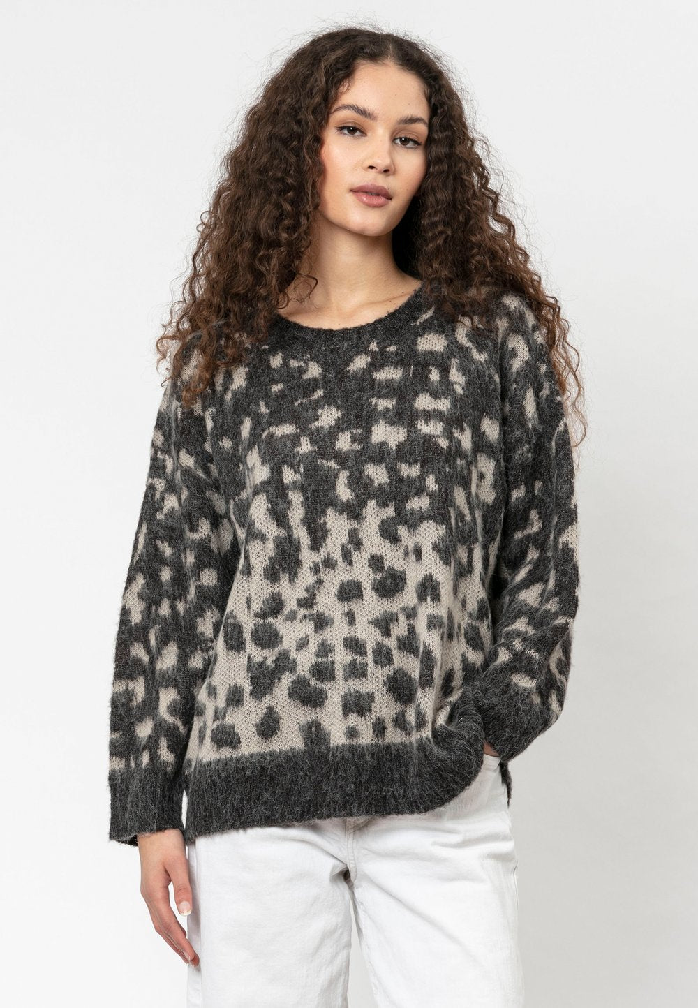 Vital Relaxed Jumper Charcoal/Taupe