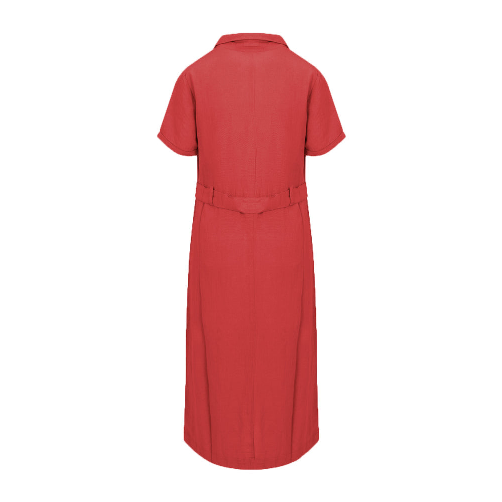 Linen Safari Dress - Red