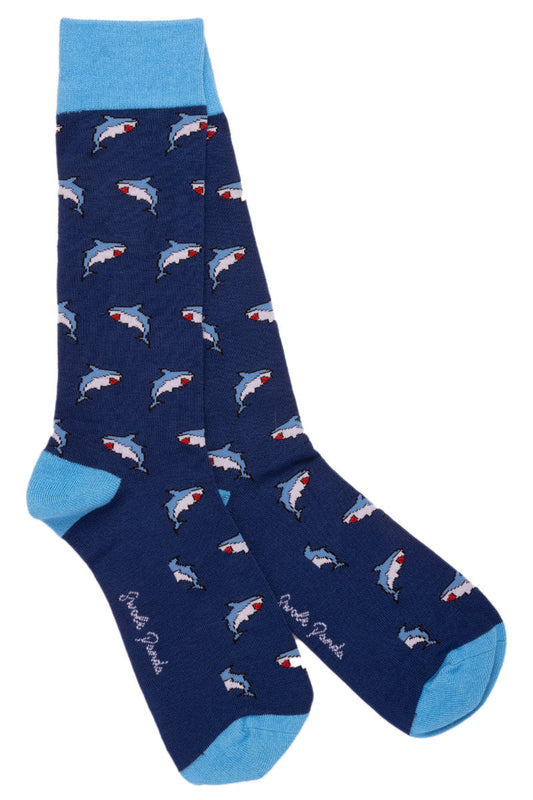 Blue Shark Bamboo Socks