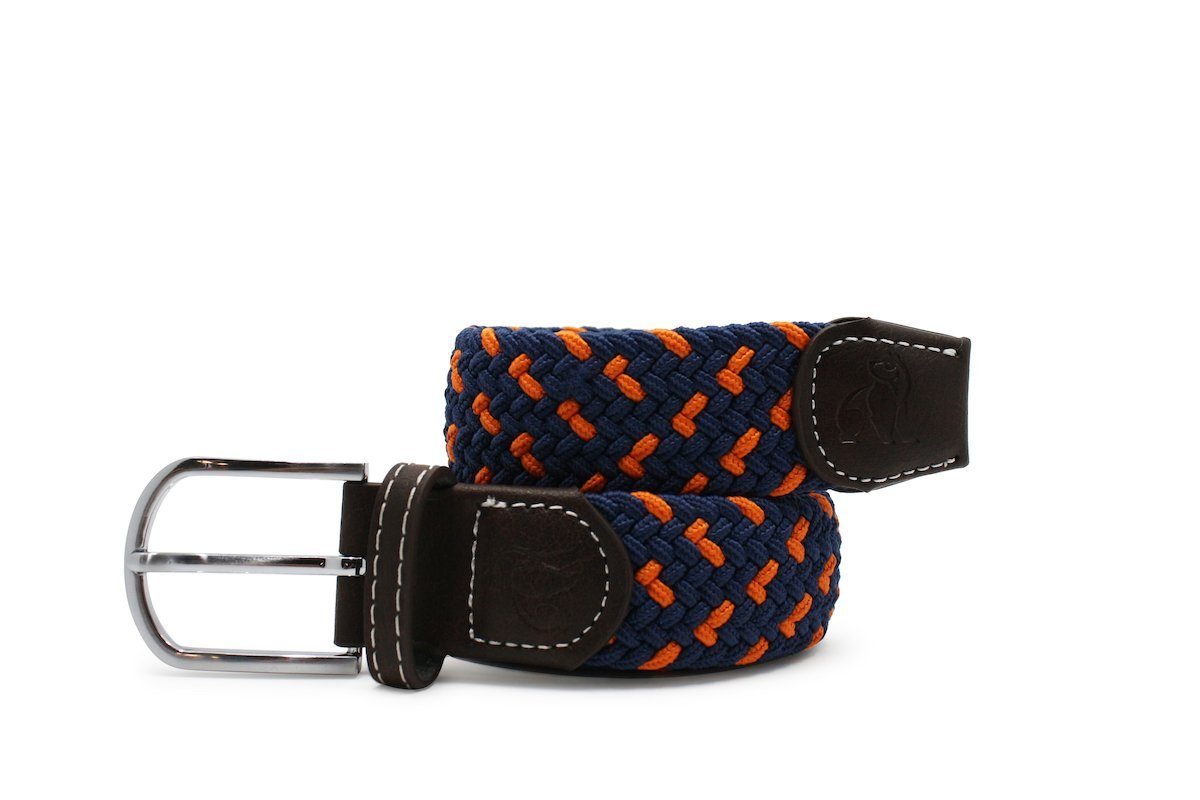 Recycled Woven Belt - Navy/Orange Spot