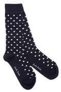 Navy Polka Dot Bamboo Socks