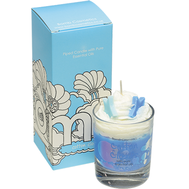 Cotton Clouds Piped Candle
