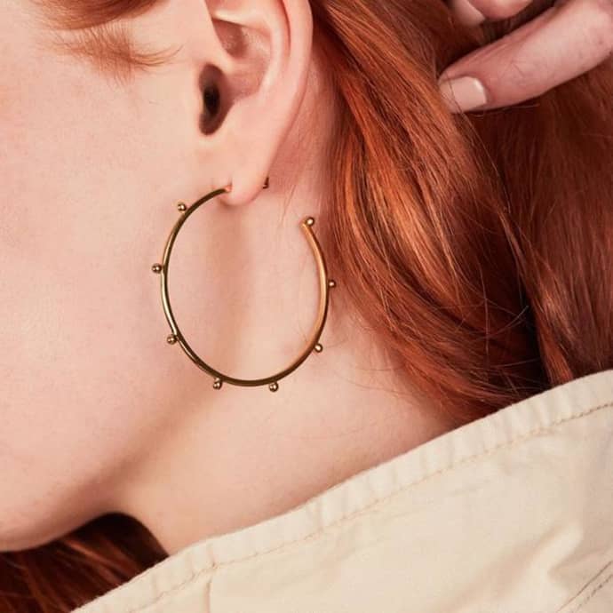 oversized punk hoop earrings - gold