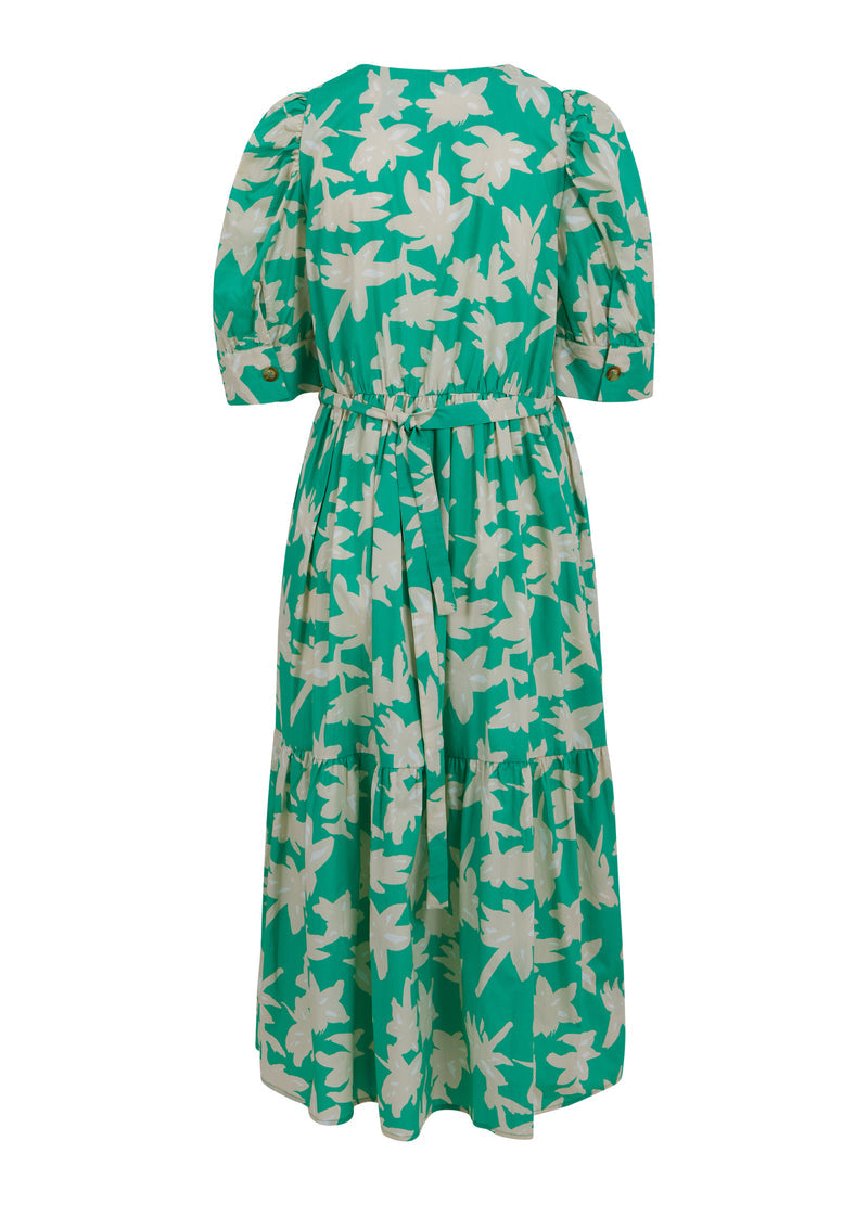 Wrap Dress with Wide Cuff - Wild Flower Print
