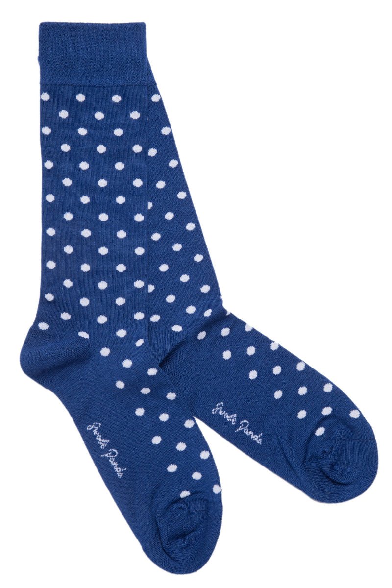 Blue Polka Dot Bamboo Socks