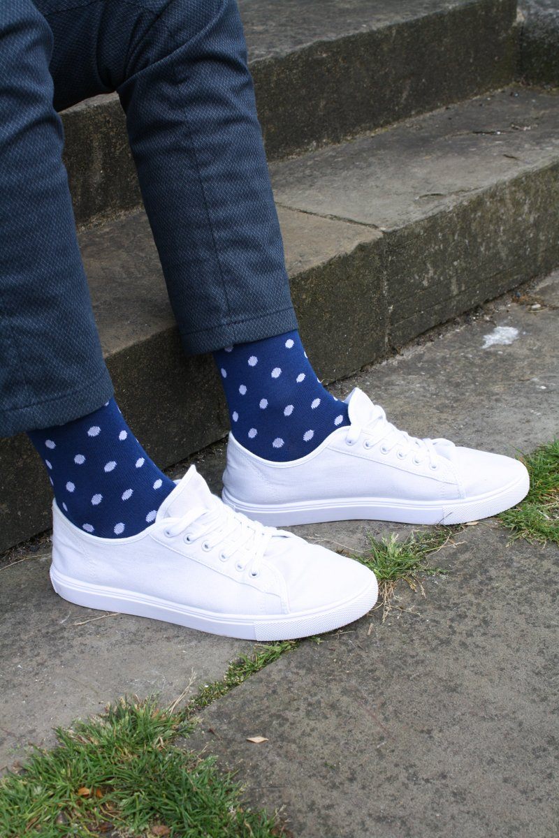 Blue Polka Dot Bamboo Socks