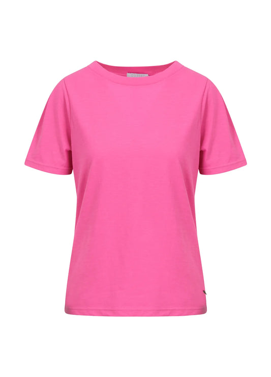 T-shirt With Pleats - Diva Pink