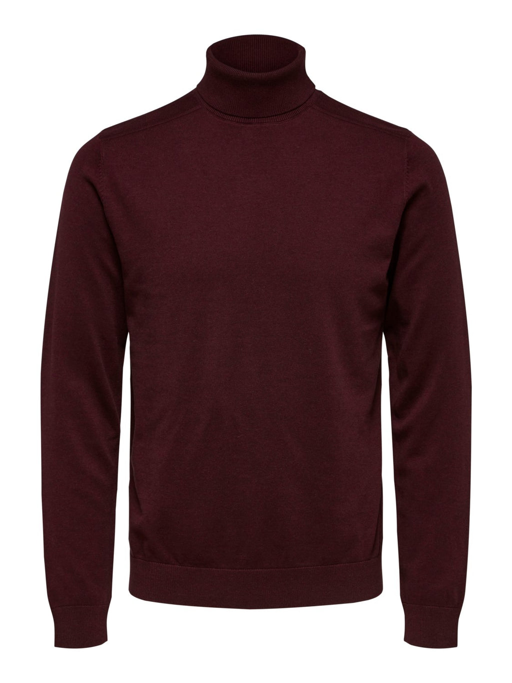 KNITTED ROLL NECK  - Wine Melange