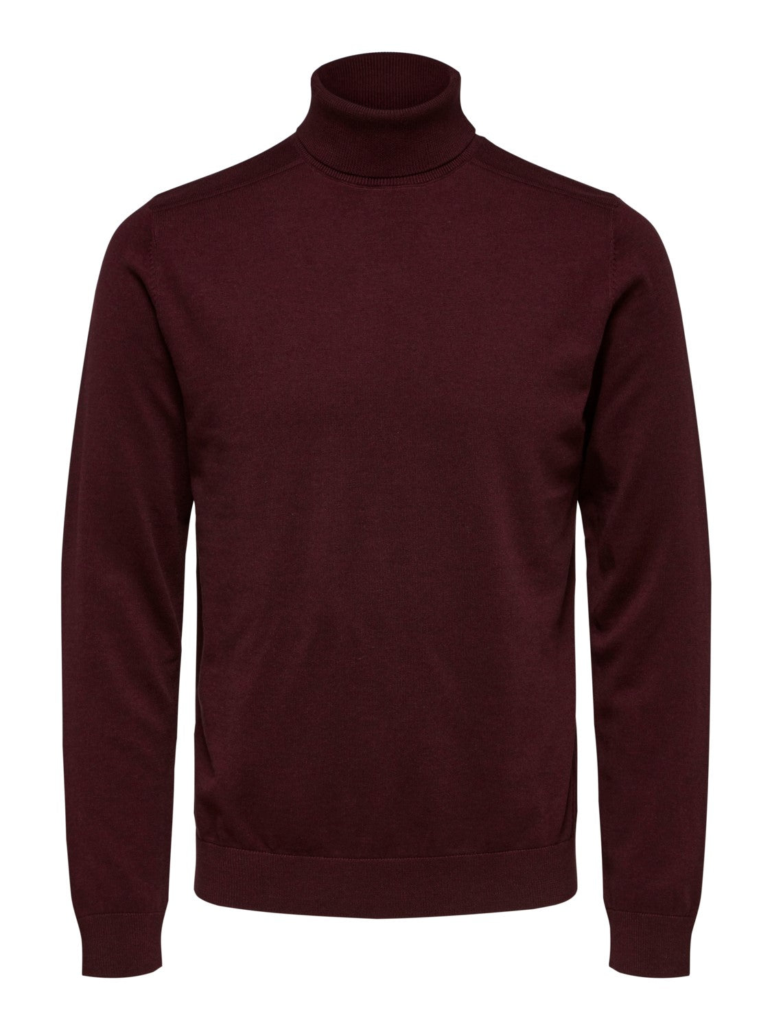KNITTED ROLL NECK  - Wine Melange