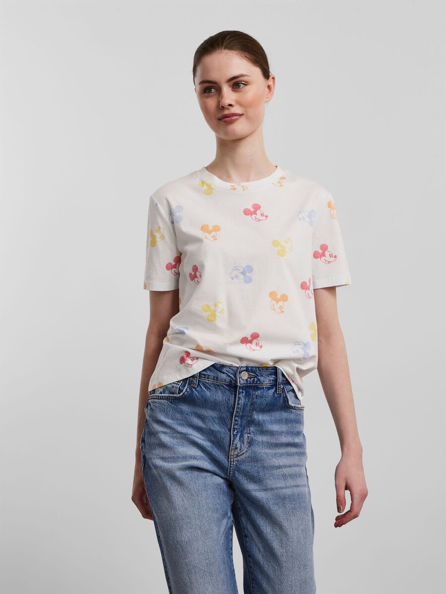 Pcsitus T-Shirt - Bright White/Mickey Mouse AOP