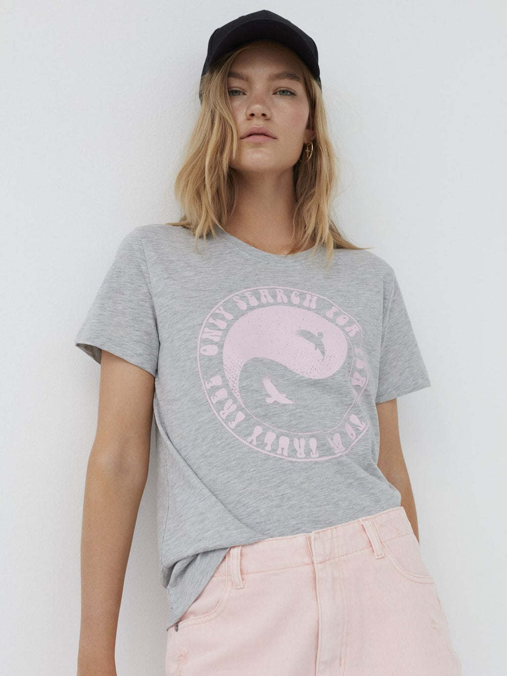 Grey Melange Peace T-Shirt