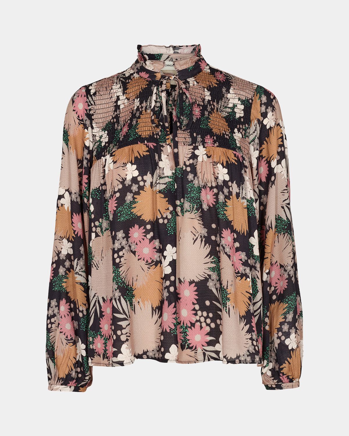 Black Blouse with Floral Print