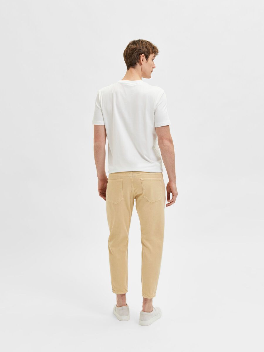 CROPPED JEANS - SAND
