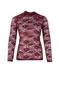 Stretch Lace Blouse - Burgundy