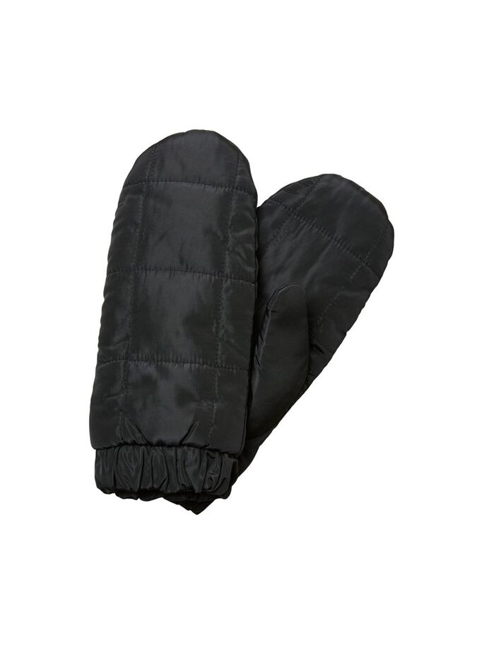 QUILTED MITTENS - Black