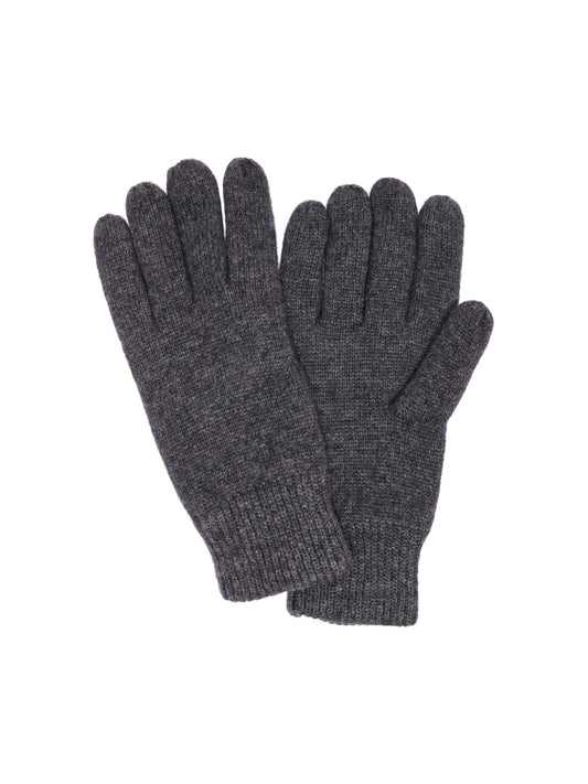 cray knitted gloves - dark grey melange