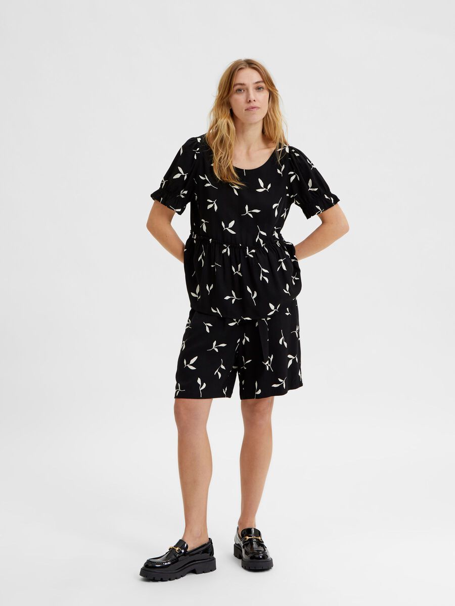 PRINTED BLOUSE - Black