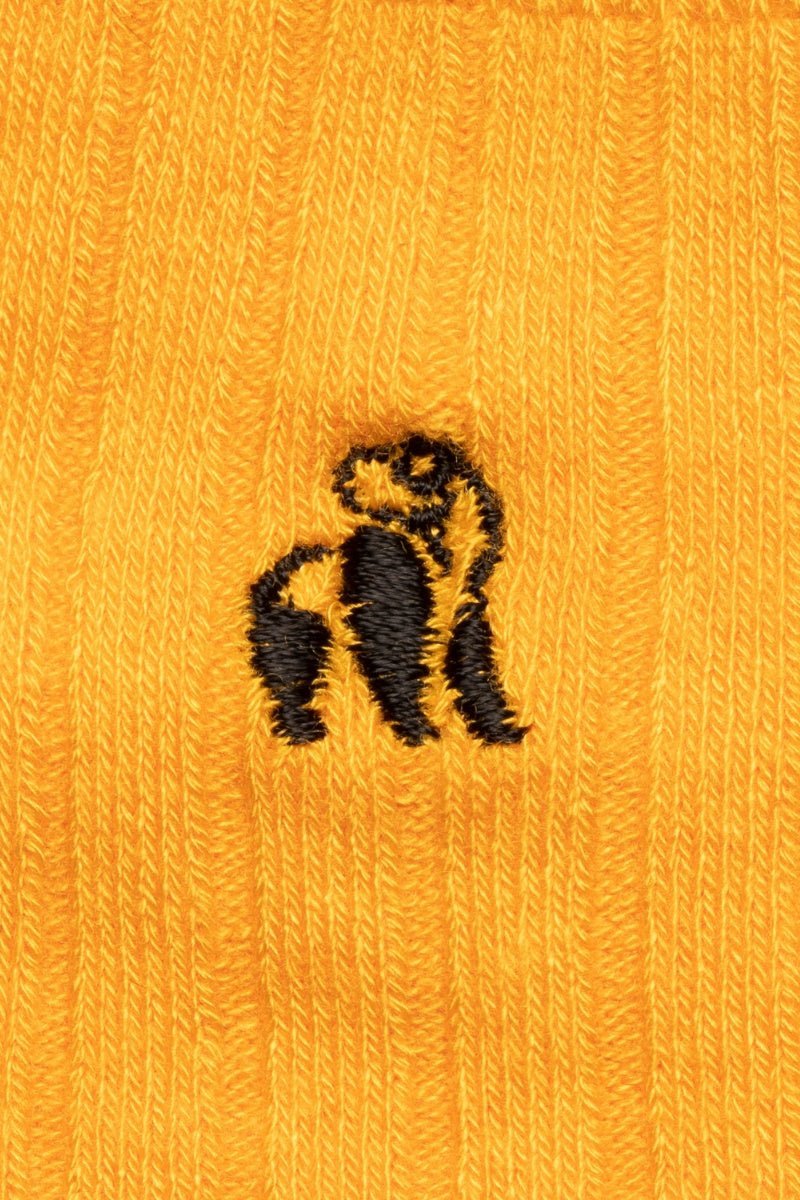 Bumblebee Yellow Ribbed Bamboo Socks