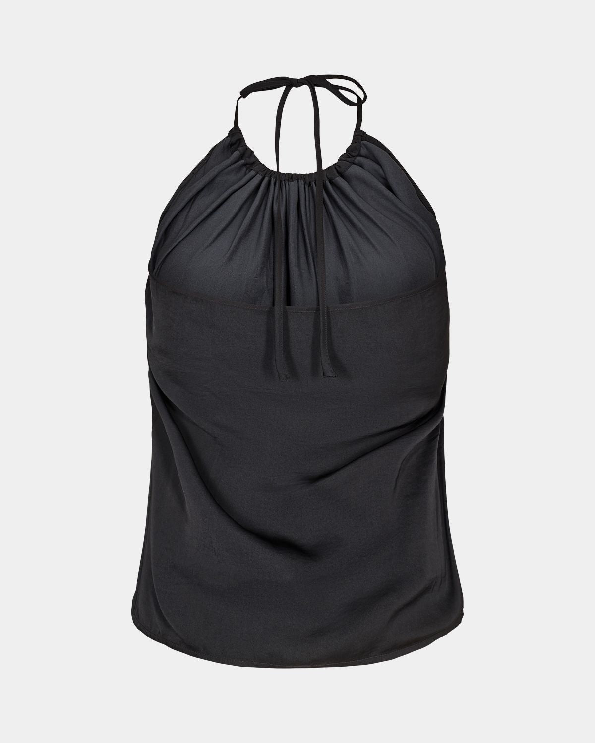 classic halter neck black top