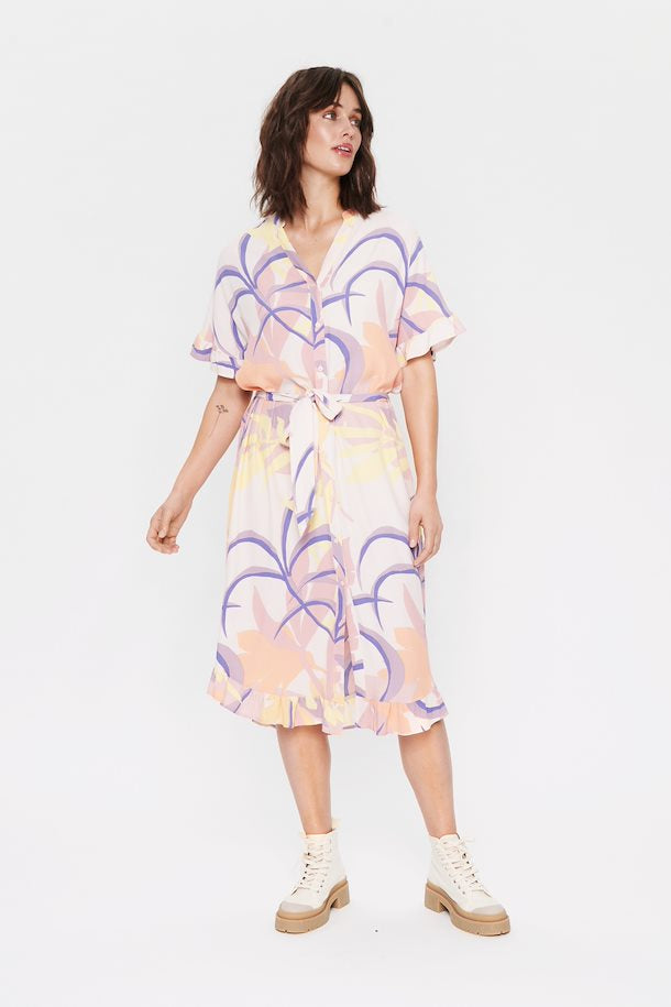 MelinaSZ Dress - Silver Peony Palm Breeze