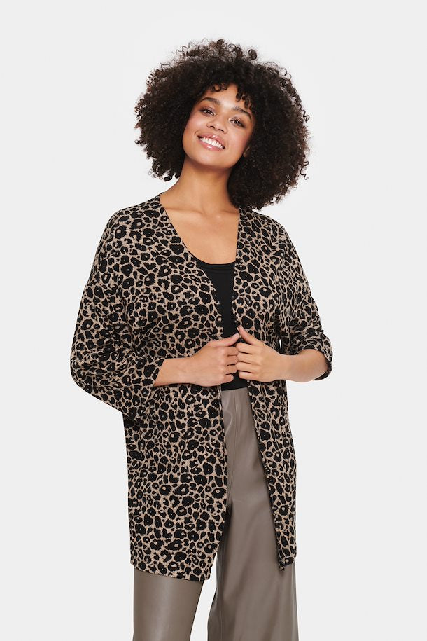 Karina Cardigan - Black Leopard