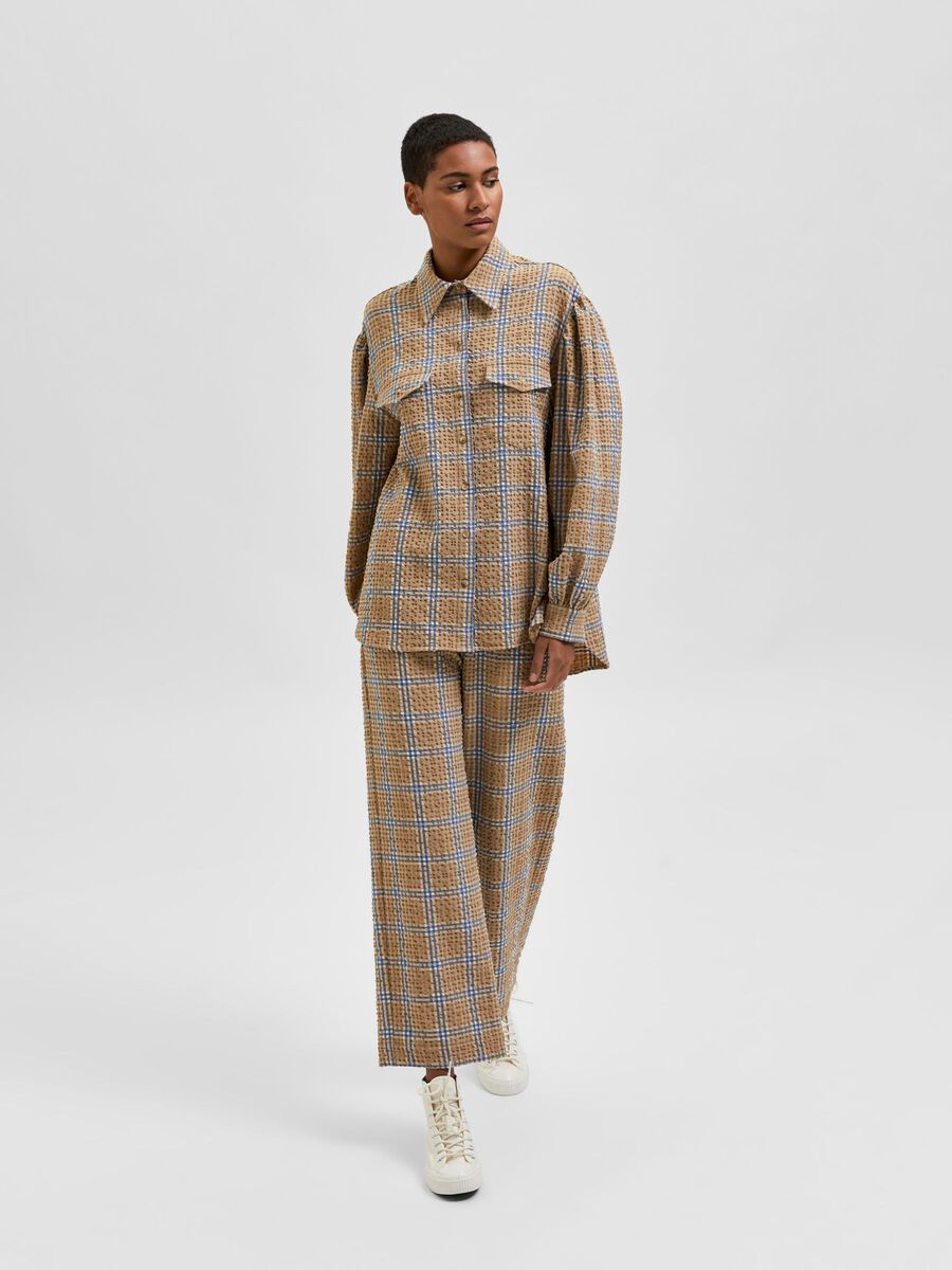 Long Checked Shirt - Nomad/Blue