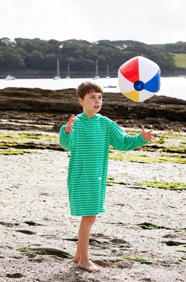 Children's Hooded Towel Robe - Apple/White