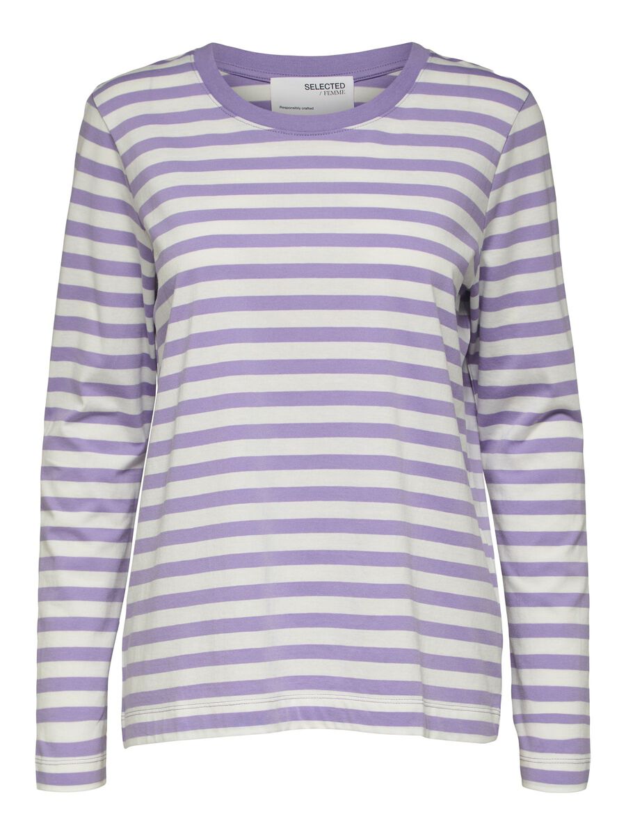 STRIPE LS TEE - Violet