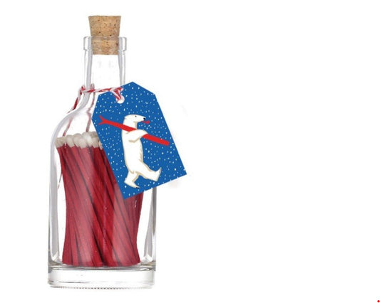 Luxury Glass Bottle Matches - Polar Bear