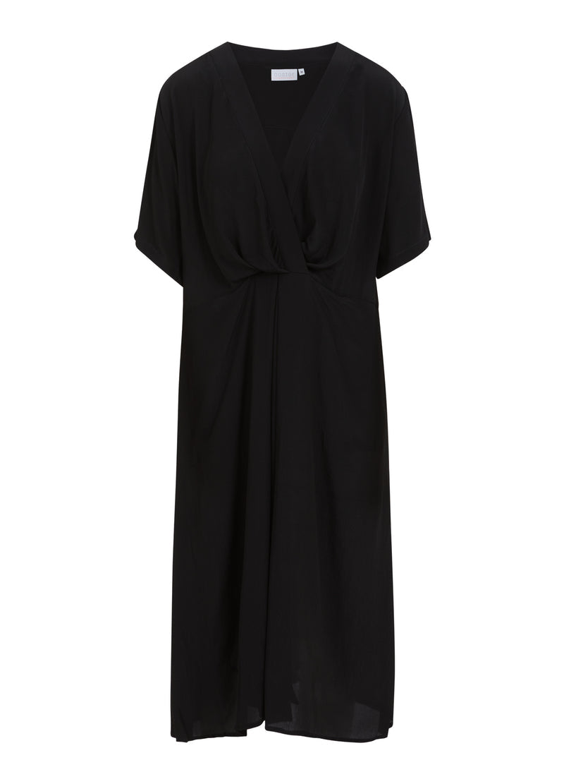 Dress with gatherings - black