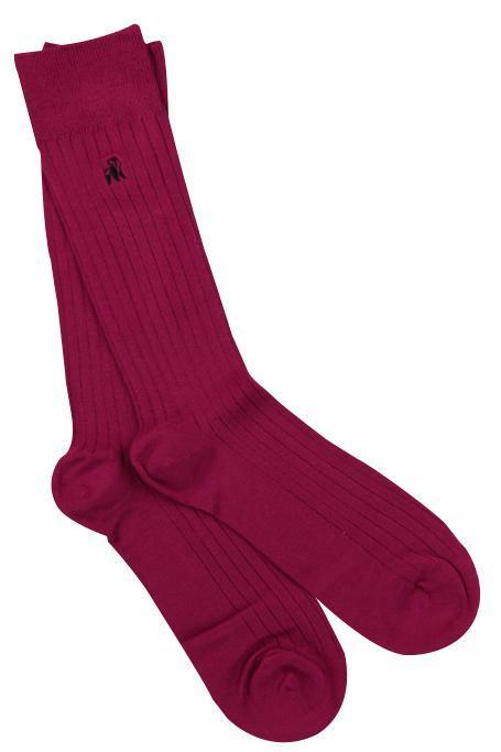 Cerise Ribbed Bamboo Socks