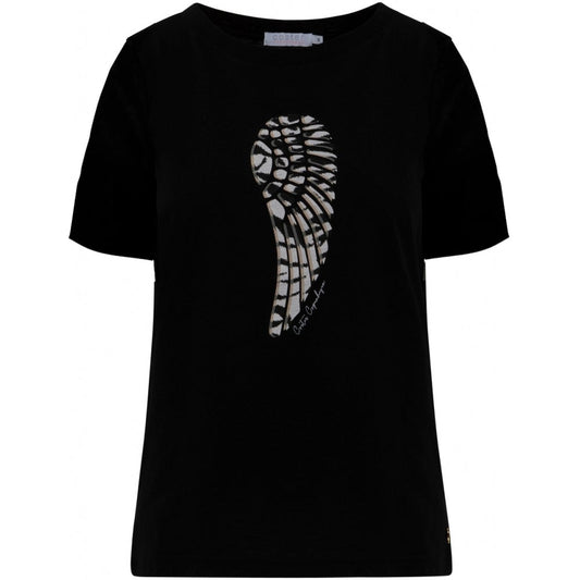 T-shirt with zebra wing print - BLACK