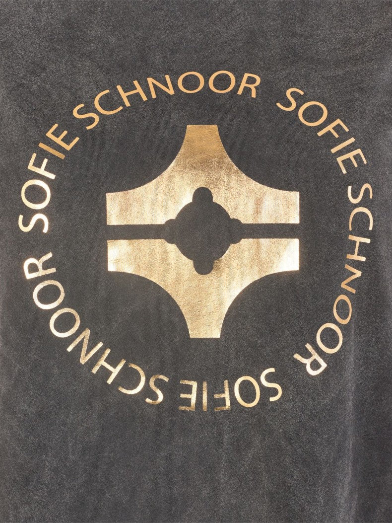 Black Top With Gold Logo