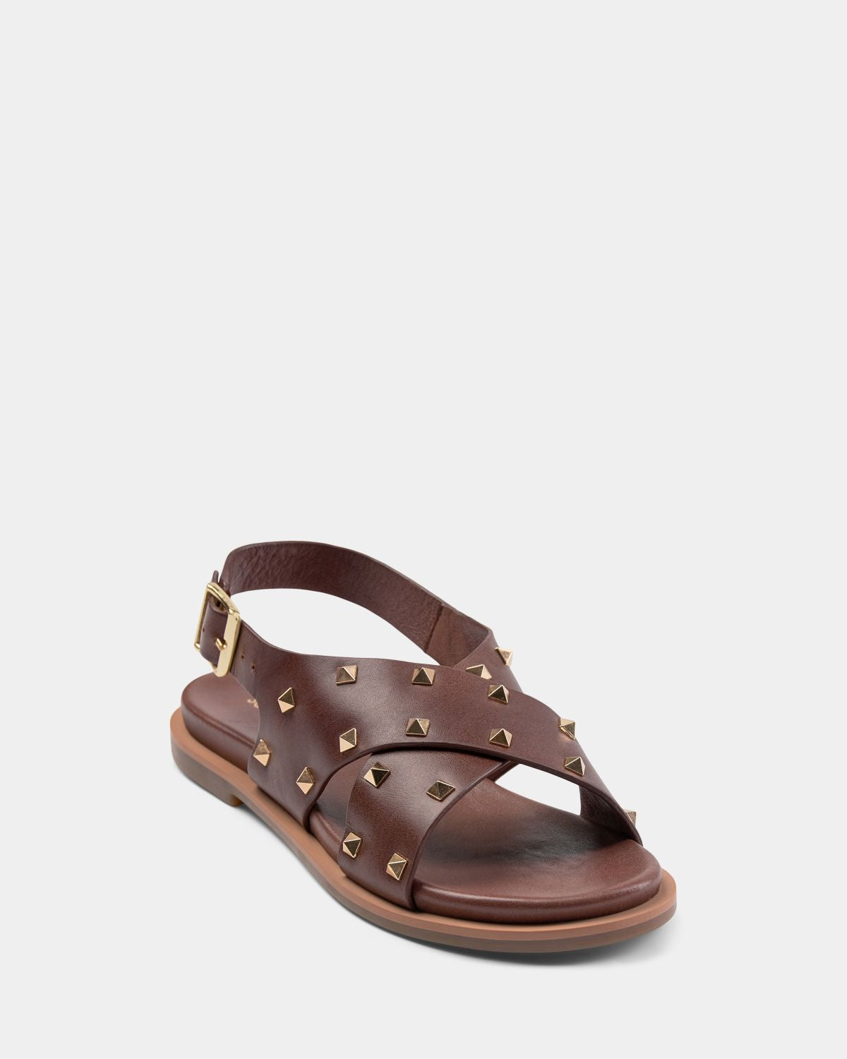 Date Brown Sandals With Studs
