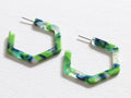 hadriana hexagon resin large hoop earrings