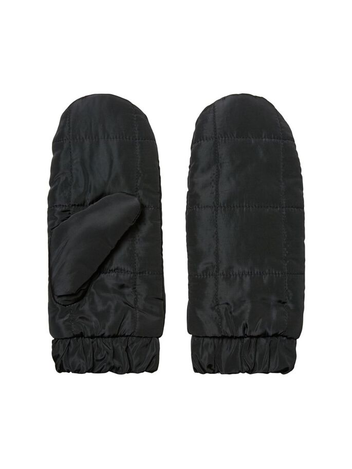 QUILTED MITTENS - Black